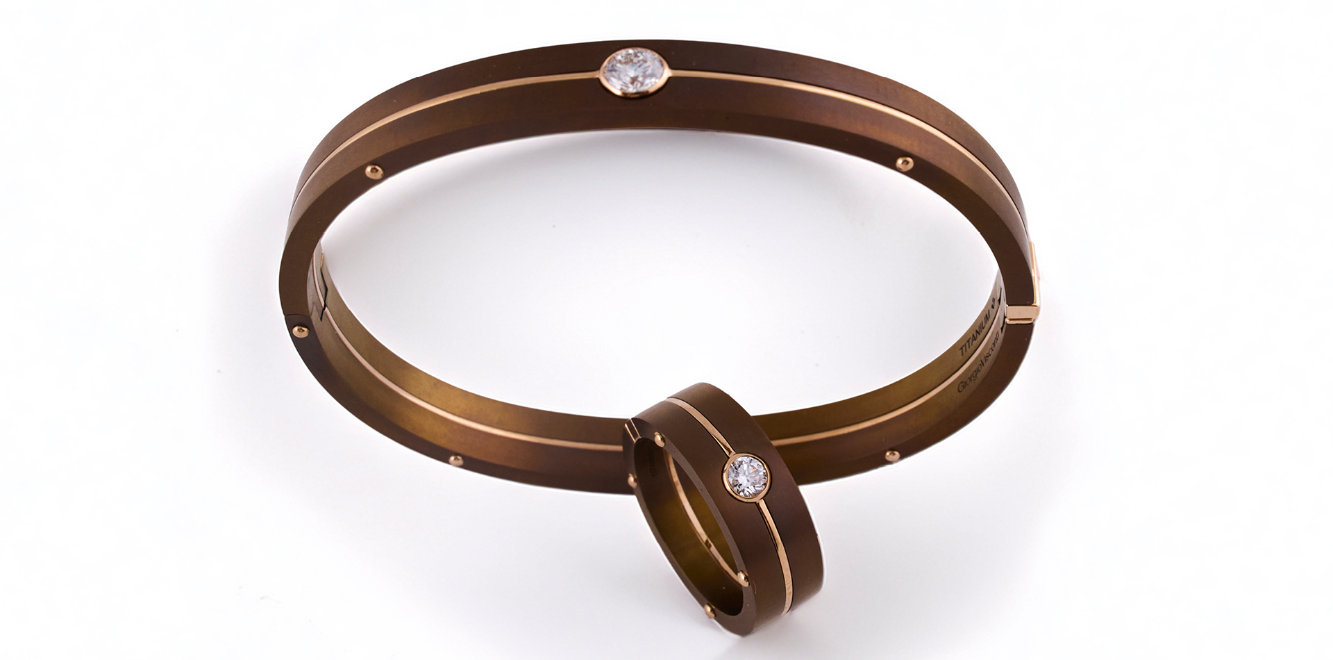 Giorgio Visconti Bracciale e Anello Brunito