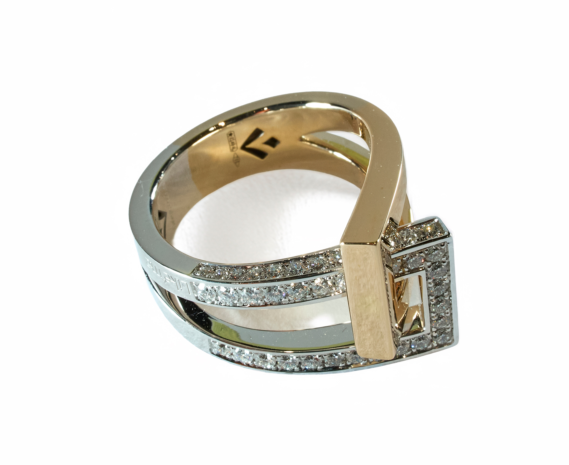 Giorgio Visconti Anello Bicolore Geometrico